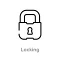 outline locking vector icon. isolated black simple line element illustration from smart house concept. editable vector stroke