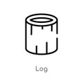outline log vector icon. isolated black simple line element illustration from camping concept. editable vector stroke log icon on Royalty Free Stock Photo