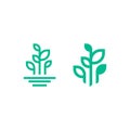 Outline logo of a growing seedling plant