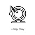 outline long play vector icon. isolated black simple line element illustration from music concept. editable vector stroke long