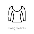 outline long sleeves vector icon. isolated black simple line element illustration from fashion concept. editable vector stroke