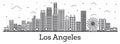 Outline Los Angeles California City Skyline with Modern Building