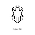 outline louse vector icon. isolated black simple line element illustration from animals concept. editable vector stroke louse icon Royalty Free Stock Photo
