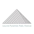 Outline of the Louvre museum pyramid in Paris France