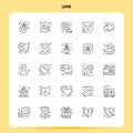 OutLine 25 Love Icon set. Vector Line Style Design Black Icons Set. Linear pictogram pack. Web and Mobile Business ideas design Royalty Free Stock Photo