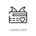 outline loyalty card vector icon. isolated black simple line element illustration from e-commerce and payment concept. editable