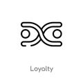 outline loyalty vector icon. isolated black simple line element illustration from zodiac concept. editable vector stroke loyalty