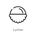 outline lychee vector icon. isolated black simple line element illustration from fruits concept. editable vector stroke lychee