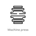 outline machine press vector icon. isolated black simple line element illustration from industry concept. editable vector stroke