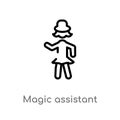 outline magic assistant vector icon. isolated black simple line element illustration from magic concept. editable vector stroke Royalty Free Stock Photo