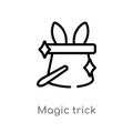 outline magic trick vector icon. isolated black simple line element illustration from magic concept. editable vector stroke magic Royalty Free Stock Photo