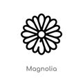 outline magnolia vector icon. isolated black simple line element illustration from nature concept. editable vector stroke magnolia