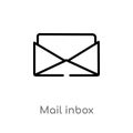 outline mail inbox vector icon. isolated black simple line element illustration from user interface concept. editable vector Royalty Free Stock Photo