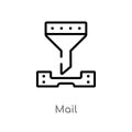 outline mail vector icon. isolated black simple line element illustration from artificial intelligence concept. editable vector