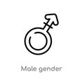 outline male gender vector icon. isolated black simple line element illustration from signs concept. editable vector stroke male