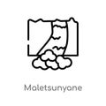 outline maletsunyane vector icon. isolated black simple line element illustration from culture concept. editable vector stroke