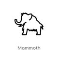 outline mammoth vector icon. isolated black simple line element illustration from stone age concept. editable vector stroke