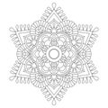 Outline Mandala for coloring book. Anti-stress therapy pattern. Decorative round ornament. Vector image