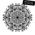 Outline Mandala for coloring book. Decorative round ornament. Anti-stress therapy pattern. Weave design element. Yoga