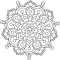 Outline Mandala for coloring book. Decorative round ornament. Anti-stress therapy pattern. Weave design element. Yoga logo,