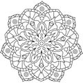 Outline Mandala for coloring book. Decorative round ornament. Anti-stress therapy pattern. Weave design element. Yoga logo,