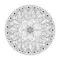 Outline Mandala for coloring book. Decorative round ornament.