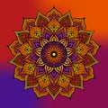 Outline Mandala. Decorative round ornament. Weave design element. Yoga logo.