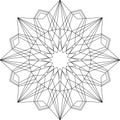 Outline mandala geometric ornament. Vector