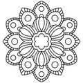 Outline Mandala. Ornamental round doodle flower isolated on white background Royalty Free Stock Photo