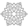 Outline Mandala. Ornamental round doodle flower isolated on white background. Royalty Free Stock Photo