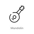 outline mandolin vector icon. isolated black simple line element illustration from music concept. editable vector stroke mandolin