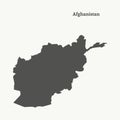 Outline map of Afghanistan. illustration.