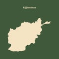 Outline map of Afghanistan. illustration.