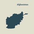 Outline map of Afghanistan. illustration.