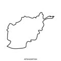 Outline map of Afghanistan vector design template. Editable Stroke.