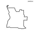 Outline map of Angola vector design template. Editable Stroke. Royalty Free Stock Photo