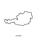 Outline map of Austria vector design template. Editable Stroke.