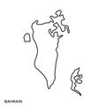 Outline map of Bahrain vector design template. Editable Stroke.