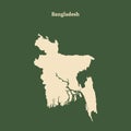 Outline map of Bangladesh. illustration.