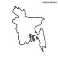 Outline map of Bangladesh vector design template. Editable Stroke.