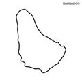 Outline map of Barbados vector design template. Editable Stroke.