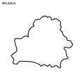 Outline map of Belarus vector design template. Editable Stroke.