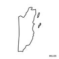 Outline map of Belize vector design template. Editable Stroke.