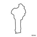 Outline map of Benin vector design template. Editable Stroke.