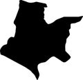 Bomi Liberia silhouette map with transparent background