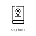 outline map book vector icon. isolated black simple line element illustration from travel concept. editable vector stroke map book Royalty Free Stock Photo