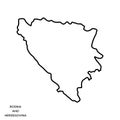 Outline map of Bosnia and Herzegovina vector design template. Editable Stroke. Royalty Free Stock Photo