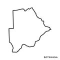 Outline map of Botswana vector design template. Editable Stroke.