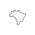 Outline map of brazil icon and simple flat symbol for website,mobile,logo,app,UI Royalty Free Stock Photo