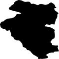 Bulgan Mongolia silhouette map with transparent background